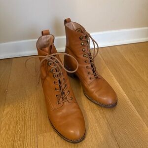 Madewell caramel Patti lace up boot 8